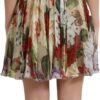 Robe Dolce Gabbana beige floral sans manches col rond-2