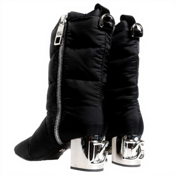 Bottes à talons Dolce Gabbana femme noires logo DG