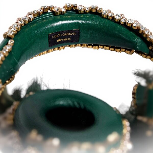 Casque audio Dolce Gabbana vert fourrure femme luxe