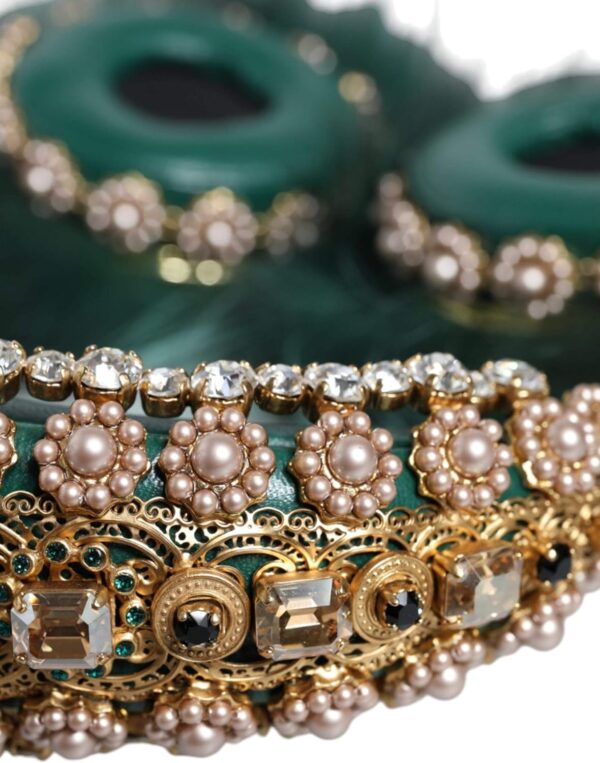 Casque audio Dolce Gabbana vert fourrure femme luxe-6