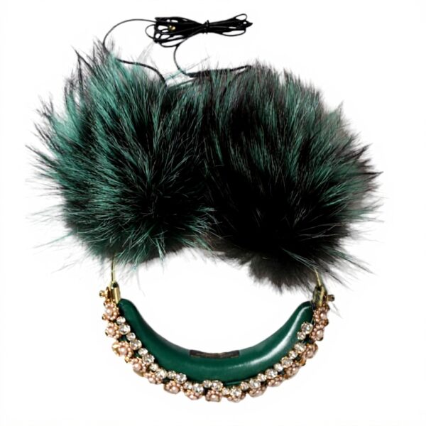Casque audio Dolce Gabbana vert fourrure femme luxe