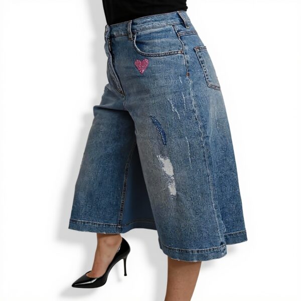 Jean court Dolce Gabbana taille mi-haute jambe large Bleu