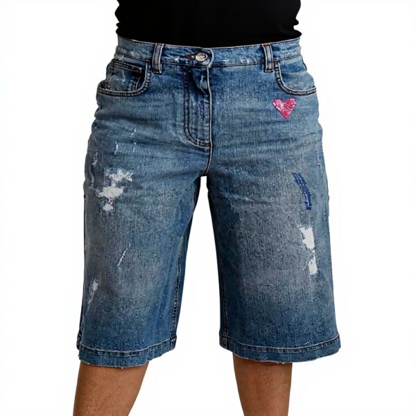 Jean court Dolce Gabbana taille mi-haute jambe large Bleu