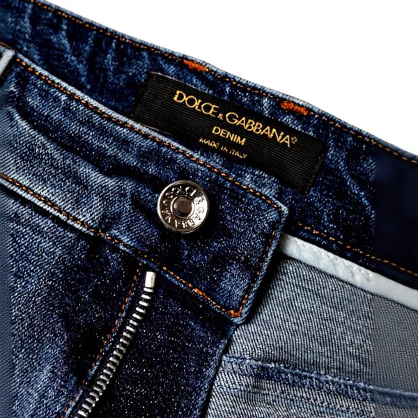 Jean skinny Dolce Gabbana femme coton bleu foncé