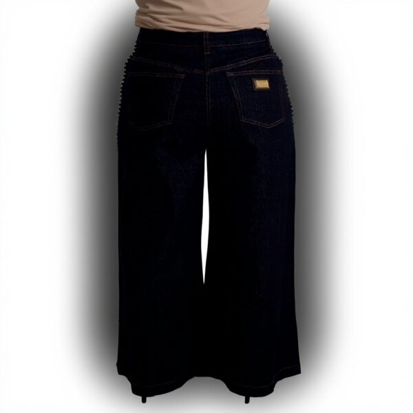 Dolce Gabbana Jean évasé cristaux bleu femme taille 46