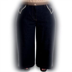 Dolce Gabbana Jean évasé cristaux bleu femme taille 46