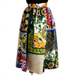 Jupe longue Dolce Gabbana multicolore patchwork femme
