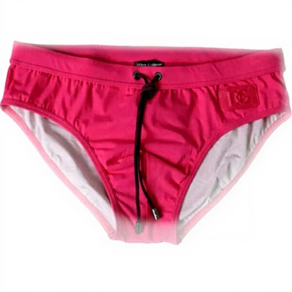 Maillot de bain Dolce Gabbana nylon rose logo DG homme