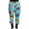 Dolce Gabbana Pantalon Jogging Viscose Stretch Imprimé Bleu