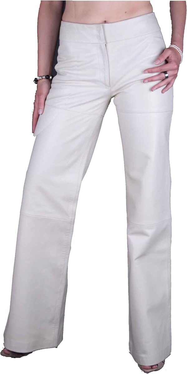 Pantalon en cuir Dolce Gabbana Bootcut Femme Crème-0