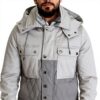 Parka Dolce Gabbana capuche coupe-vent coton gris homme