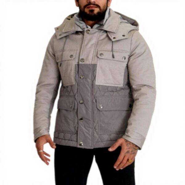 Parka Dolce Gabbana capuche coupe-vent coton gris homme