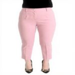 Pantalon Dolce Gabbana laine taille haute rose femme