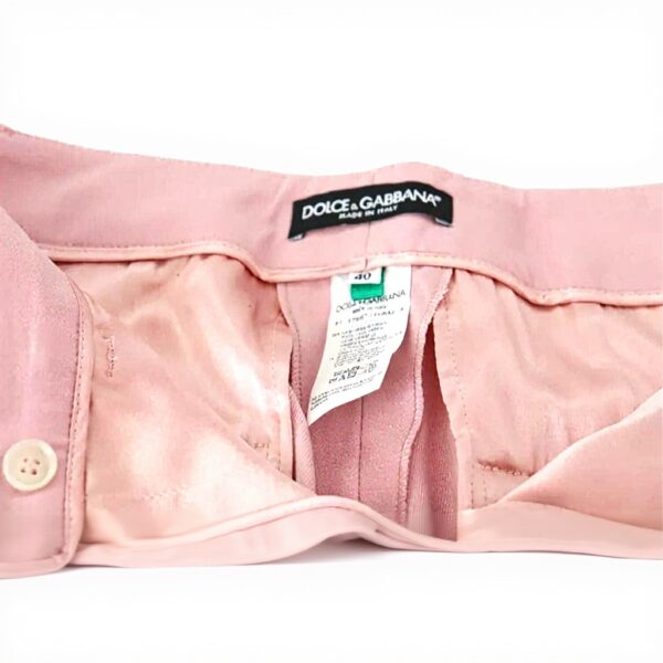 Pantalon Dolce Gabbana laine taille haute rose femme