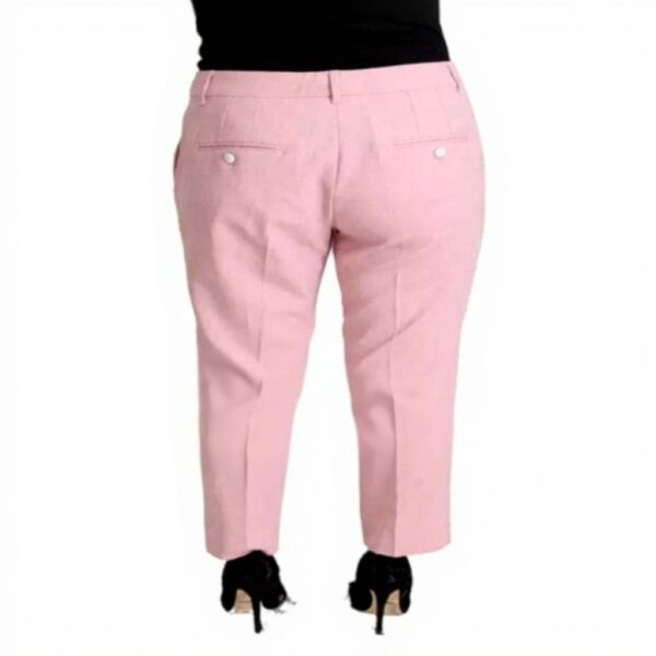 Pantalon Dolce Gabbana laine taille haute rose femme