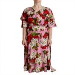 Robe longue soie extensible rose Dolce Gabbana femme