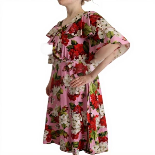 Robe longue soie extensible rose Dolce Gabbana femme