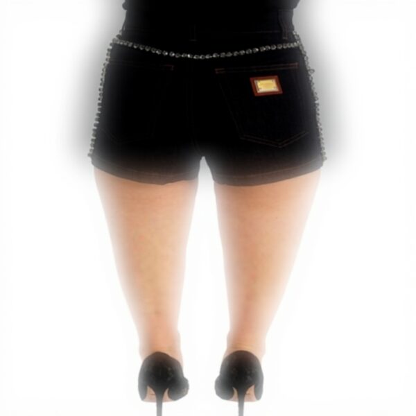 Dolce Gabbana Short denim stretch cristal Femme M Bleu