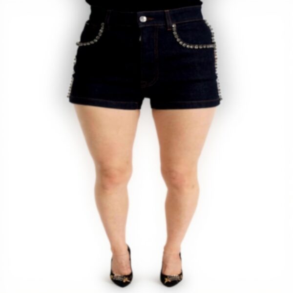 Dolce Gabbana Short denim stretch cristal Femme M Bleu