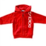 Sweat à capuche Dolce Gabbana enfant rouge zippé garçon